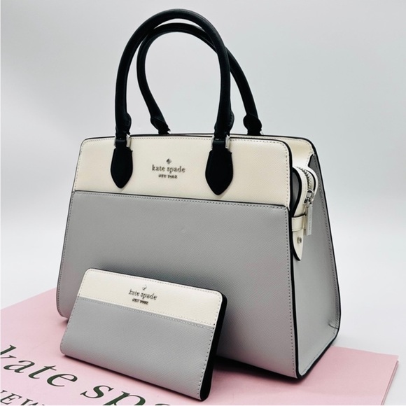 Kate Spade Madison Saffiano Leather Medium Satchel Bag& Large Slim Bifold
Wallet - Picture 2 of 15